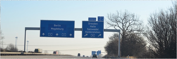 Autobahnschild Leipzig