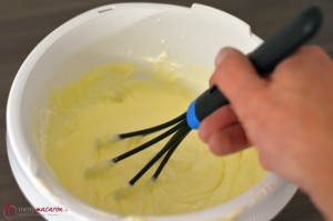 Aufgeschlagene Sahne mit Vanillepudding mischen.