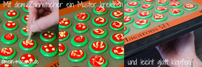 Bunte Macarons mit Avocado-Maracuja-Ganache.