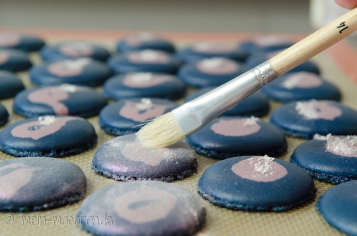 Fertig gebackene Macaron Schalen.