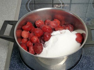 Erdbeermarmelade, Schritt 1