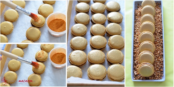 Mit Goldglimmer abstäuben.