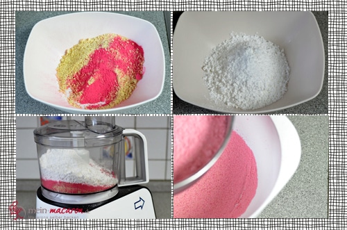 Himbeer-Macarons, Schritt 1-4