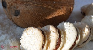 Macarons aus Kokosraspeln.