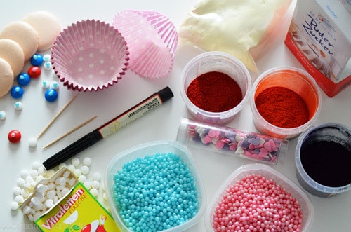 Die Zutaten für die Macaron Babys.