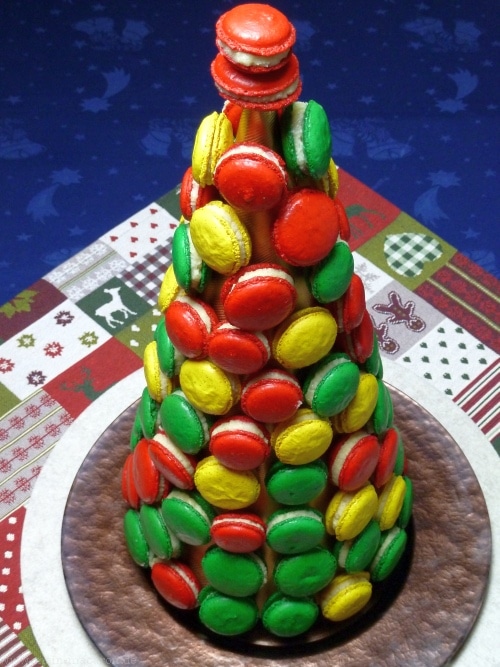 Macaron Tannenbaum, frohe Weihnachten.