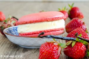 Macarons Ice Cream Sandwiches Erdbeere Vanille