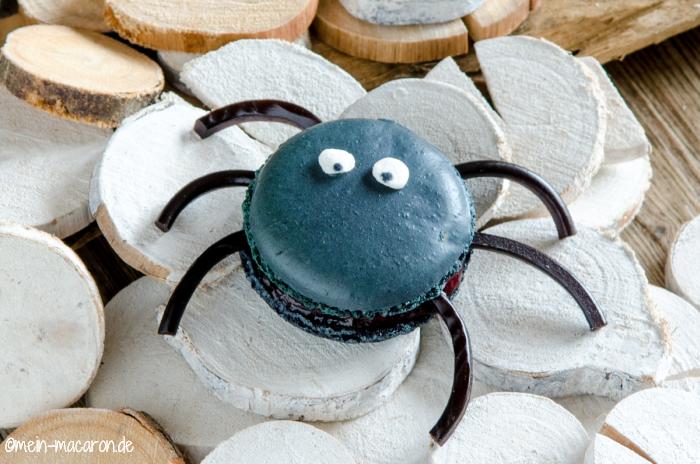 Macarons Spinnen zu Halloween.