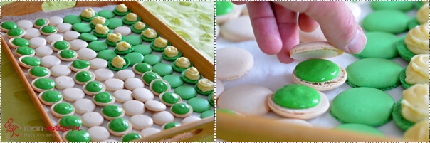 Macarons sortieren, füllen und zusammensetzen.