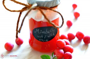 Marmelade aus roten, wilden Mirabellen