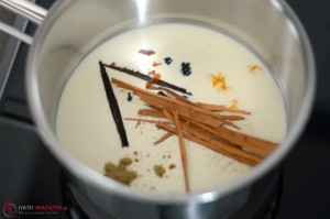 Die Sahne mit Gewürzen