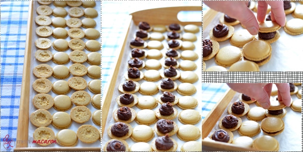 Macarons sortieren und füllen.