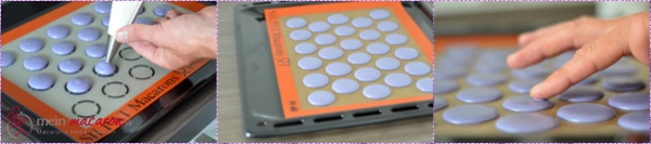 Macarons aufspritzen und trocknen lassen.